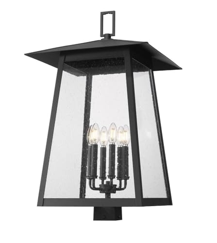 Z-Lite 5015PHXXLS Rainer 6 Light 30" Tall Post Light - Black