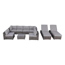 Living Source International Wicker/Rattan 8-Person Seating Group Grey