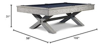 Empire USA Manhattan Slate Pool Table 8FT with Premium Billiard Accessories Whitewash