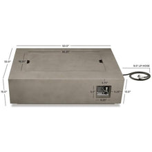 Home Square 2-Piece Set with Large Propane Fire Table Fire Glass