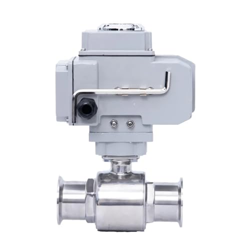 Sanitary 304 Stainless Steel 51mm Tri Clamp Straight Type Electric Motorized Ball Valve for Piping System(12VDC)