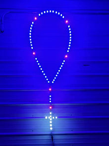 Traditional Shaped LED Lighted Outdoor Rosary - White Cross