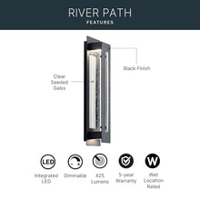 Kichler River Path LED Outdoor Wall Sconce Light, Black