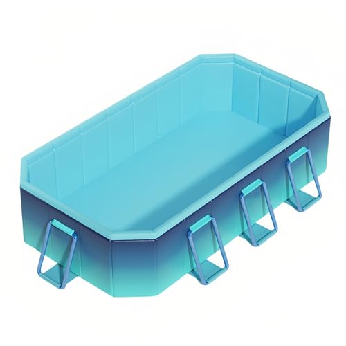 DMVWJR Foldable Swimming Pool for Kids and Adults, No Inflation Required, Outdoor Kiddie Pools, Thickened Support Dog Tub(9.8FT/3.0M)