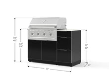 NewAge Products Classic Series 4PC Aluminum Black Modular Outdoor Kitchen Grill Island with 36" Performance Grill LP - 24"D x 52"W x 47.5"H