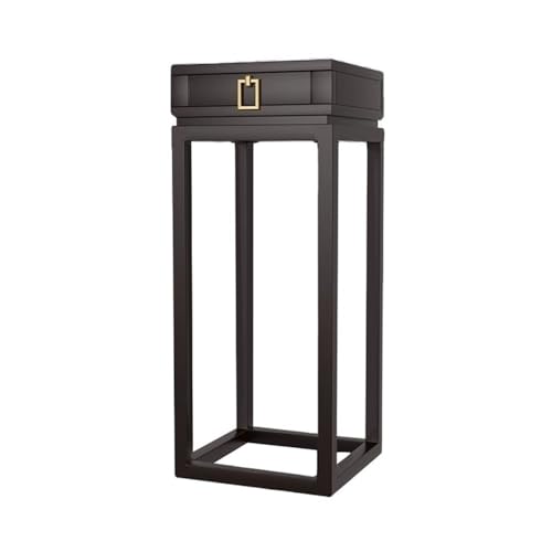 cfycfy987 Ebony Colour Flower Rack with Drawer, New Chinese Style Flower Several Fish Tank Shelf