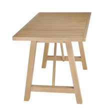 Armen Living Delfina 63" Rectangular Outdoor Dining Table in Natural Eucalyptus – Seats 4