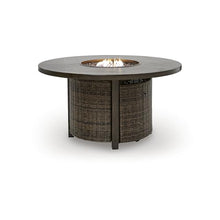 Signature Design by Ashley Outdoor Fire Pit Table, Round Wicker Propane