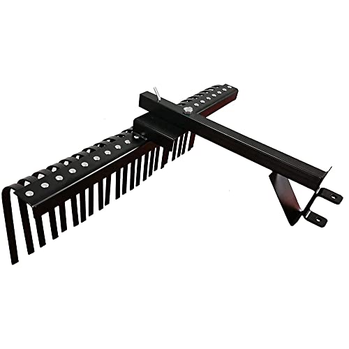 Field Tuff Heavy Duty Sleeve Hitch Landscape Rake, Black, 48 Inch Wide