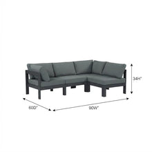 Outdoor Escape Gray Fabric Outdoor Patio Modular Sectional, Weather-Resistant Material, 17-Inch Seat Height, 21-Inch Seat Depth