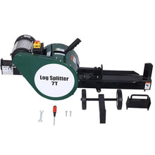 Electric Log Splitter 7 Ton, 2HP Copper-Wire Motor, Double Flywheel Design, 2-Second Cycle Time, Splits Logs Up to 18" × 14", Portable Low-Profile Wood Splitting Machine with Wheels & Handle