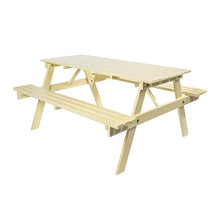 JONATHAN Y Shoreham Eucalyptus Wood Outdoor Picnic Table, 59", Almond
