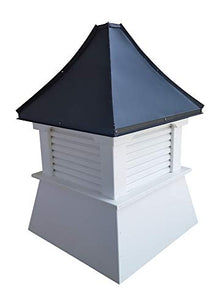 Accentua Yosemite Cupola 24 in. Square 38 in. High White with Black Aluminum Roof