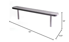 COATEDOUTDOORFURNITURE Bench, Black, Expanded, 6Ft, No Back, Inground