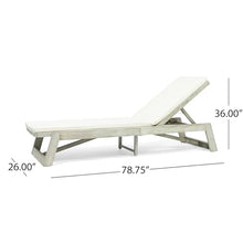 Christopher Knight Home Maki Outdoor Acacia Wood Chaise Lounge Set of 2 Weathered Gray + Gray + Cream