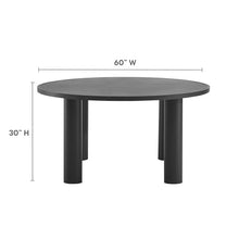 Modway Nautica 60 Inch Round Metal Outdoor Patio Dining Table in Graphite – Weather-Resistant Outdoor Dining Table for Patio, Balcony, and Garden – Modern Outdoor Dining Table for 4 People