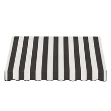 Awntech 6' Dallas Retro (76.5"-24"-36") Straight Slope Fixed Awning with Anodized Arms, Black/White Stripe