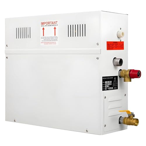 DHMYYXGS Stainless Steel Steam Shower Generator,3KW Home Steam Bath Spa Generator with Auto Water Inlet Drainage System, Waterproof Digital Controller,35-55℃ Temp for Bathroom Sauna Use 9kw