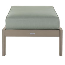 highwood Lehigh Deep Seating Ottoman, with Sunbrella Cushions in Canvas Seasalt, Woodland Brown Frame