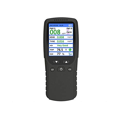 HBJWOV 8 in 1 Digital Display High Accuracy PM2.5 PM10 PM1.0 TVOC HCHO Detector Air Quality Analyzer with Thermometer and Hygrometer
