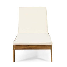 Christopher Knight Home Caily Outdoor Chaise Lounge with Cushions - Acacia Wood - Teak/Cream (Set of 2)