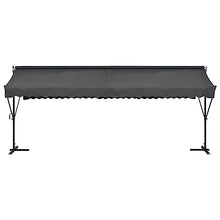 KKgypkn Water-Repellent Free Standing Awning 236.2"x118.1" Anthracite with Powder-Coated Steel Frame and Weather-Proof Polyester Canopy for Garden Patio Gatherings