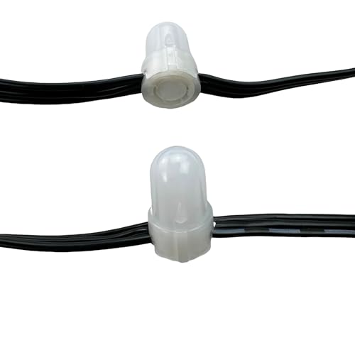 AMNOUR 1000pcs 50ct/100ct LB1908 IC RGB Bullet Flat Gumdrop Pixel String Light DC12V 18AWG Black 3Pin 10cm Wire IP68(1000 Pixels 50ct,XConnect Pigtails)