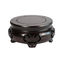 LUYOUBOZHU Vase Stand Ebony Carving Display Stands Base, Vase Fish Tank Teapot Round Bonsai Pedestal(Large)