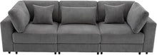 Merax 105" Comfy 3-Seater Sofa with Removable Back Cushions and 5 Pillows Grey
