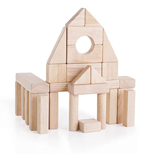 Guidecraft Unit Blocks Set E 218-Piece Wooden Educational Toy Natural