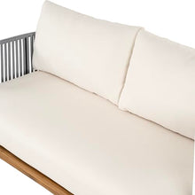 Christopher Knight Home Tracy 4 Seater Outdoor Sofa Set with Cushions, Acacia Wood Patio Lounge Sofa with Woven Rope Back, Spacious Seating Couch for Backyard Garden Porch, Teak + Beige
