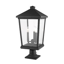 Z-Lite 3 Light Outdoor Pier Mounted Fixture Black