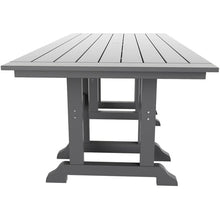 Costaelm Rectangle Outdoor Dining Tables, 71'' Patio Table with Umbrella Hole for 6 Person, Balcony Outdoor Buffet Table, Porch Tables for Outside Lawn Porch Bistro Furniture, Gray