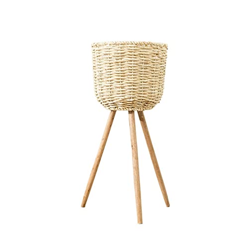 Plant Stand Plant Pots Floor Plant Pot Stand Wickerwork Flower Pot Holder Display Potted Rack Decor Garden Pots Planters Home Decor Plant Vase Plant Containers (Color : M)