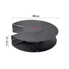 Decorative Fireplace Outdoor Fireplace, Round Wood Fire Pit with Storage, Modern Stainless Steel Burning Firepit for Outside Backyard Patio Deck and Garden(80cm)