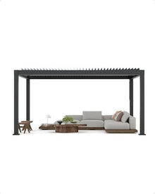 Takywep Modern Aluminum Louvered Pergola - Basic Adjustable Shade Canopy for Patio Garden, Durable Rustproof Outdoor Structure