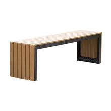 GRFIT Outdoor Bench Backless Garden Bench, with Steel Frame, Artificial Board Chair for Outdoors, Leisure Seating Garden Bench (Medium)