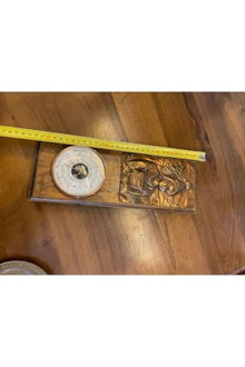 SODEF Antique Barometer 12.2 inches Wood Casing Brown Decorative Weather Instrument for Home and Office Display - Brown, 12x2 inch