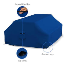 Covers & all Picnic Table Cover, 18 Oz Heavy Duty Waterproof UV & Weather Resistant Protector Outdoor Patio Bench Outside Furniture Cover with Air Vents & Drawstrings (98”L x 63”W x 37” H, Blue)