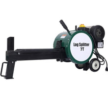 GRERON Electric Log Splitter, 7 Ton Double Flywheel Wood Splitter with 110V 2HP Copper Motor, Wheels, Portable Horizontal Firewood Splitting Machine for Logs up to 18 Inch