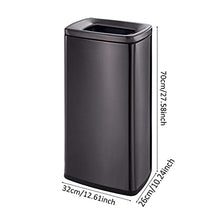Trash Can Waste Recycling Compost Bins Stainless Steel Trash Can Outdoor Dustbins for Hotel Lobby Elevator Shopping Mall Garbage Bin (Color : Silver Size : 12.61 * 10.24 * 27.58inchs) (Black 12.61