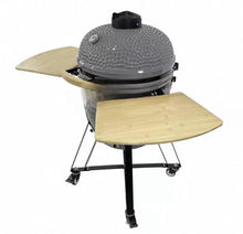 JOSOGO 25 Inch Extra Large Egg-Shaped Ceramic BBQ Grill, American-Style Roaster for Outdoor Cooking(Grey)