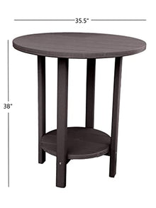 Phat Tommy Adirondack Bar Set - Outdoor Bar Set - Tall Bistro Table and Chairs, Set of 2 - Poly Furniture, High Top Seating for Decks and Balconies - HDPE Outdoor Furniture, Brown