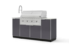 NewAge Products Classic Series 5PC Aluminum Slate Gray Modular Outdoor Kitchen Grill Island with 40" Performance Grill NG - 24"D x 72"W x 57.15"H