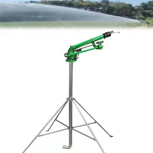 Farm Irrigation Sprinkler On Tripod Base, 2" Farm Irrigation Sprinkler, 360° Large-Area Watering Spray, Big Rain Gun Sprinkler, for Large-Scale Agricultural Sprinkler Irrigation in Farms, Wheat, Etc