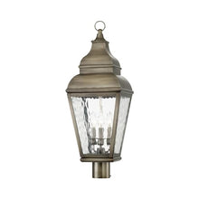 Livex Exeter Collection 2606-01 Transitional Three Light Post-Top Lantern Antique Brass