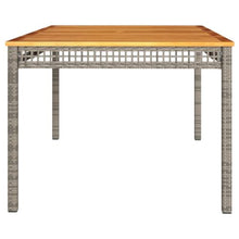 Garden Table Grey and Brown,Sturdy Rectangular Outdoor Dining Table for 6 with Modern Design – Durable Metal Frame & Acacia Wood Top Patio Tables
