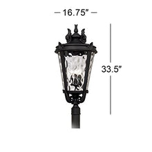 Casa Marseille™ 33 1/2" High Black Vintage Outdoor Post Light Fixture
