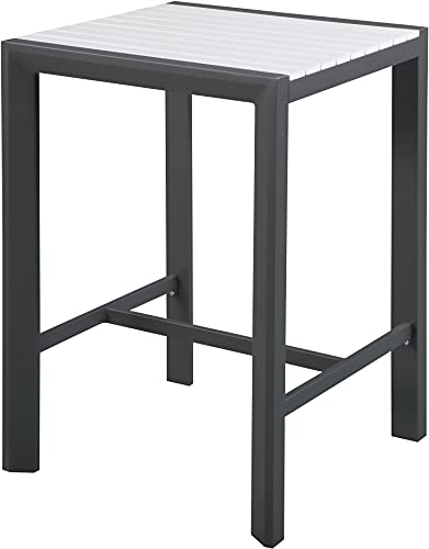 Meridian Furniture 381-T Nizuc Collection Modern | Contemporary Outdoor Patio Bar Table with Durable Aluminum Frame