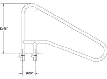 S.R. Smith DMS-102A 3-Bend Deck Mounted Braced Swimming Pool Handrail, Stainless Steel